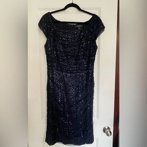 Lauren by Ralph Lauren knee length Navy Sequim Dress